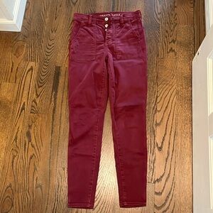 American Eagle Burgundy Jegging